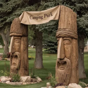 Wooden sculpture (for campground entrance)-WS01