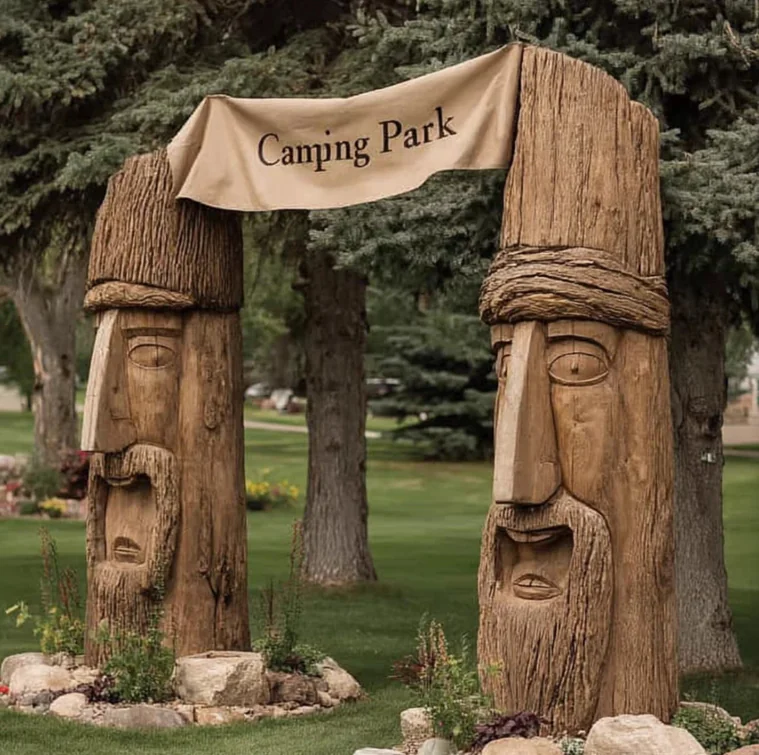 Wooden sculpture (for campground entrance)-WS01